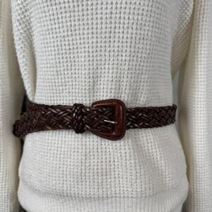 Vintage Braided Leather Belt Large